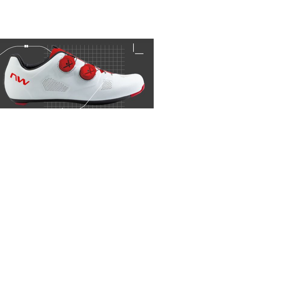 Zapatillas Northwave REVOLUTION Blanco-Rojo Fluo