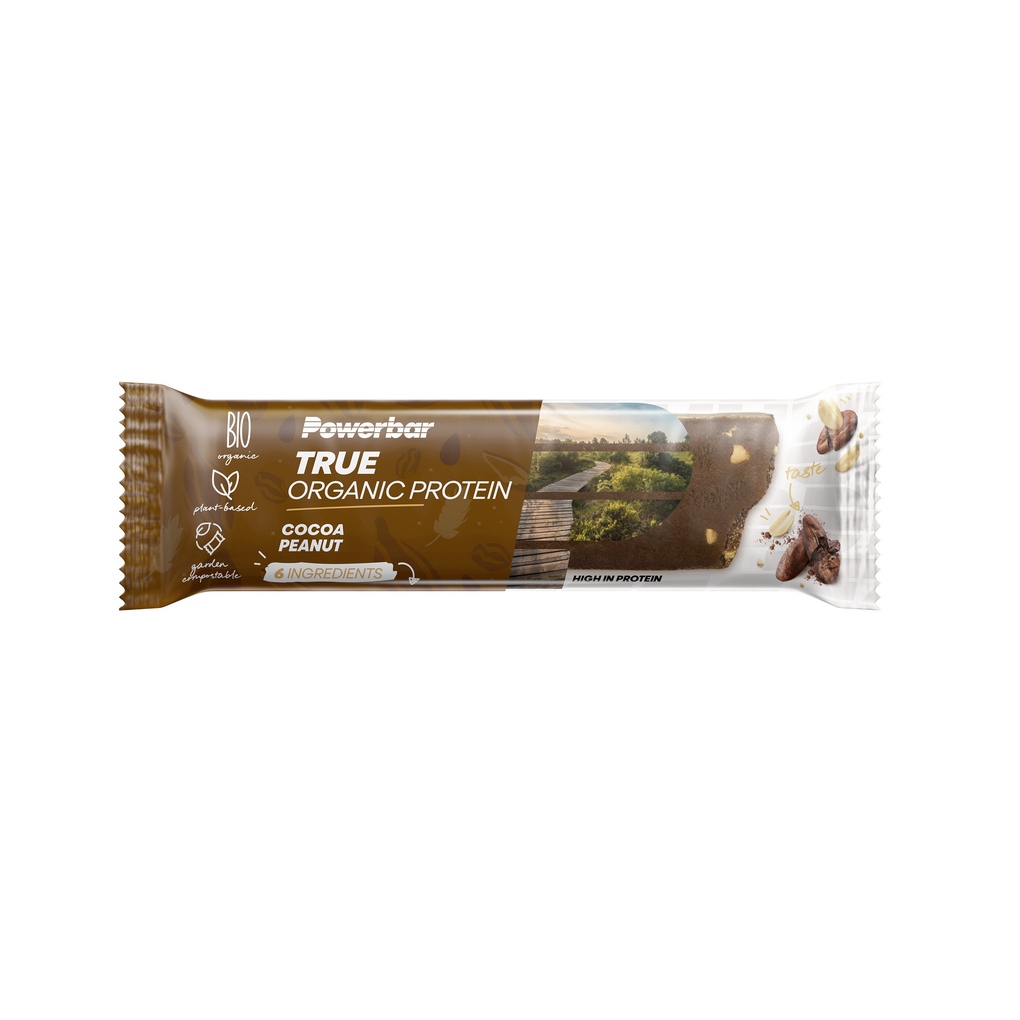 Barras Powerbar True Organic Protein Avel Cacau Amendoim 1 unidad
