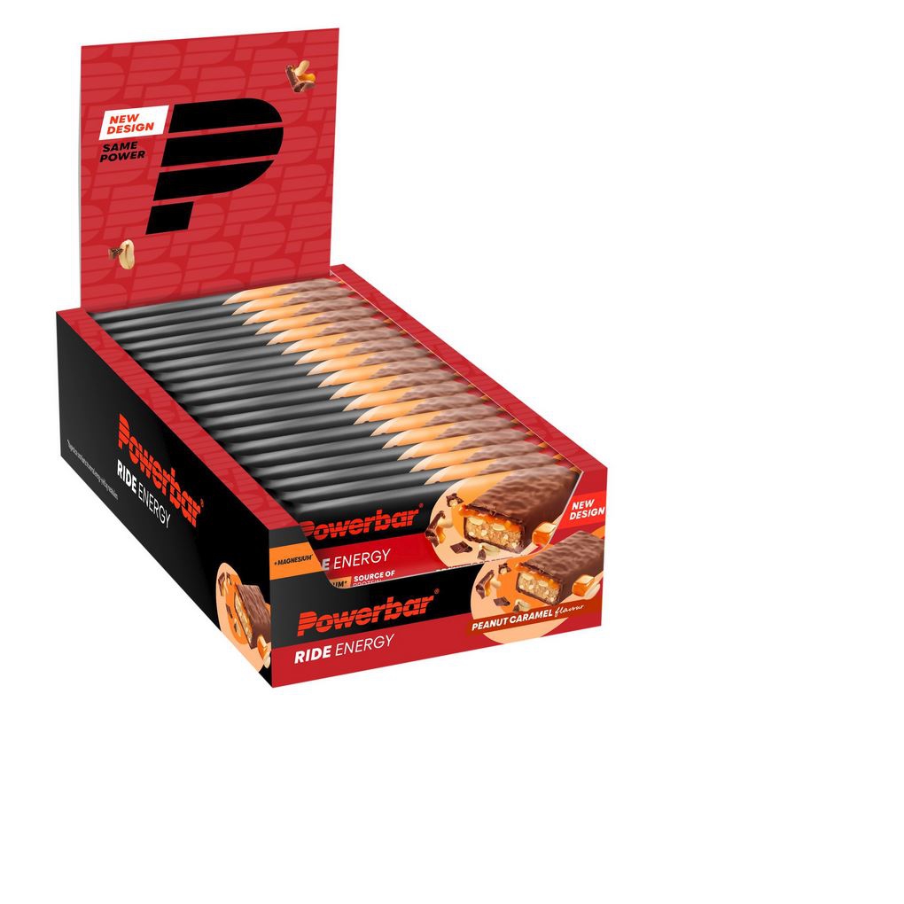 Barras PowerBar Ride Energy Amendoim Caramelo 18 unidades