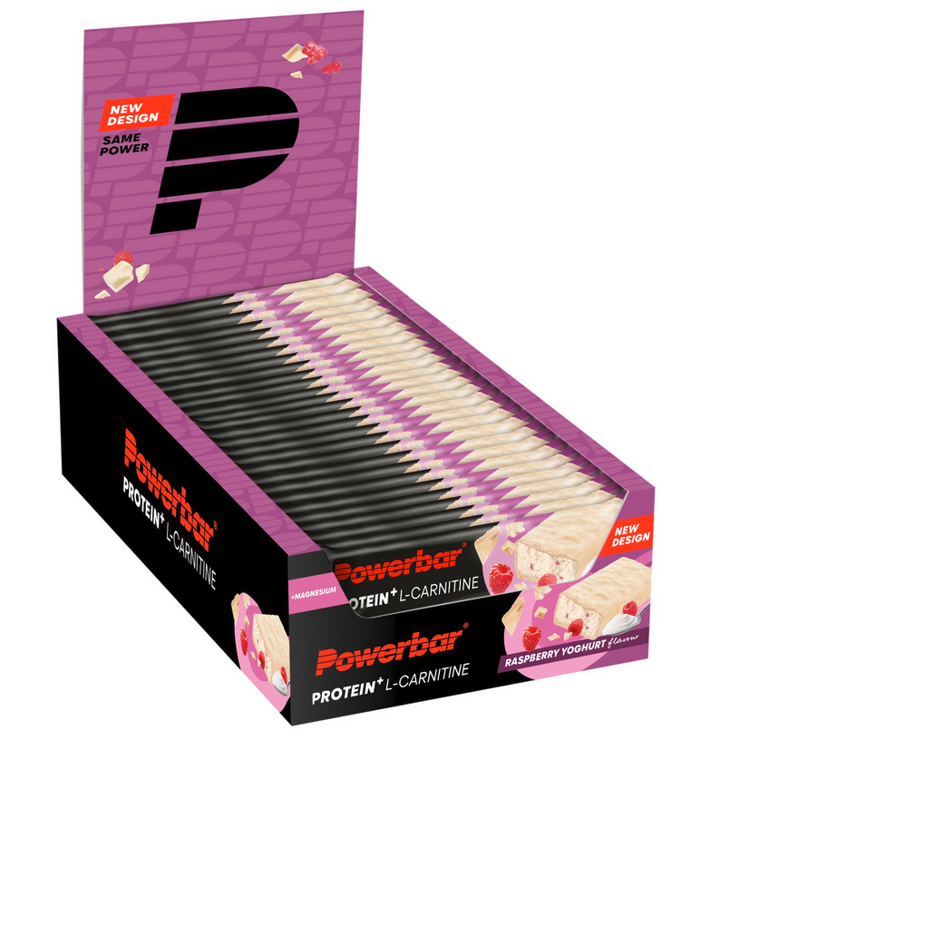 Barras PowerBar ProteinPlus LCarnitina Framboesa 30 unidades
