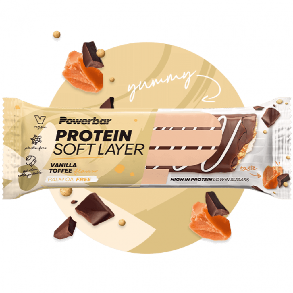 Barras Powerbar Protein Protein Soft Layer Baunilha Toffee 12 unidades de 40 gr